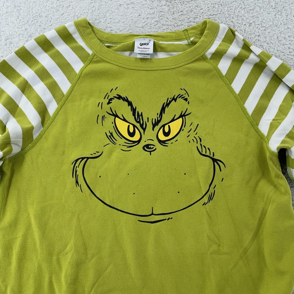 Hanna‎ Andersson Dr. Seuss Grinch Raglan Shirt Womens Large Green Long Sleeve
